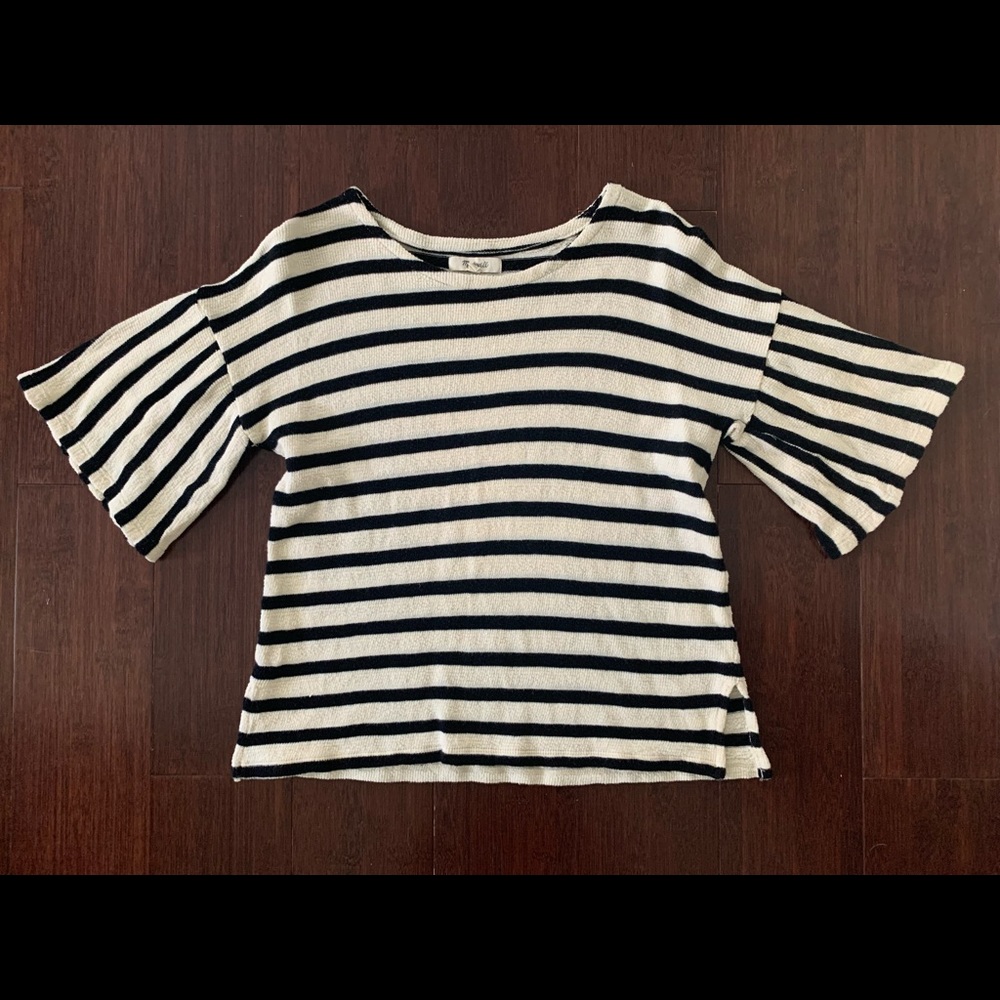 Madewell Striped Bell-Sleeved Top